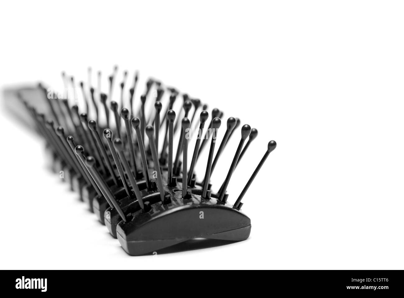 Black plastic comb isolated on white background Stock Photo Alamy