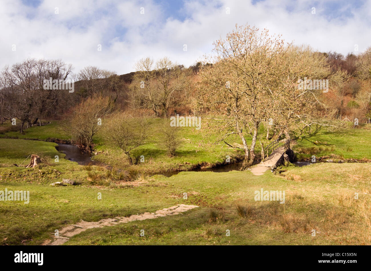 Llangefni, Isle of Anglesey, North Wales, UK. Footpath across Afon