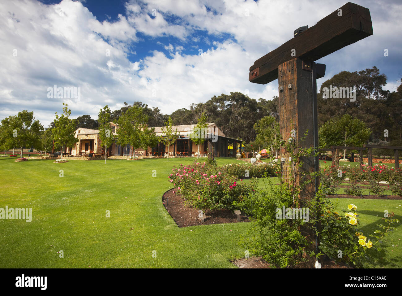 Garden at Laurence wine estate, Margaret River, Western Australia, Australia Stock Photo