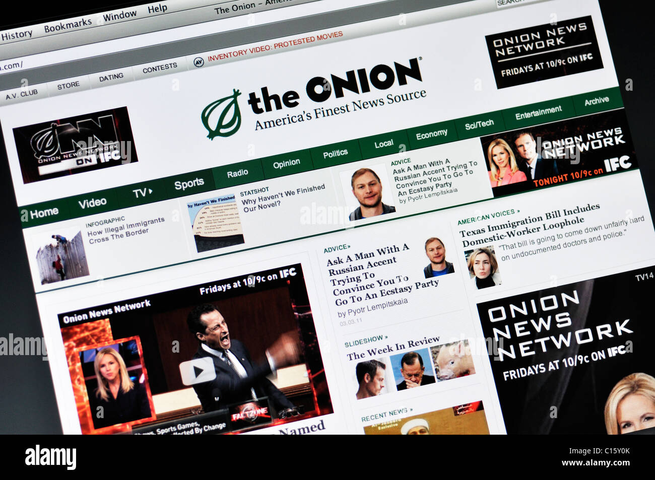 The Onion Online News Website Stock Photo Alamy