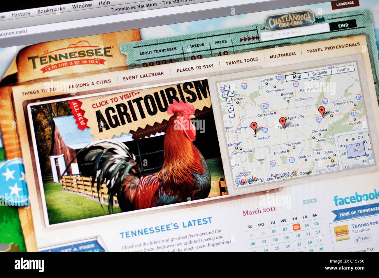 Tennessee official state tourism office website Stock Photo - Alamy