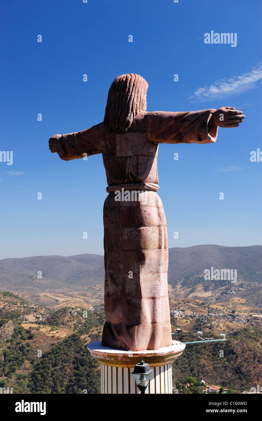 Cristo (Jesus) statue on the hillside above Taxco, Guerrero State