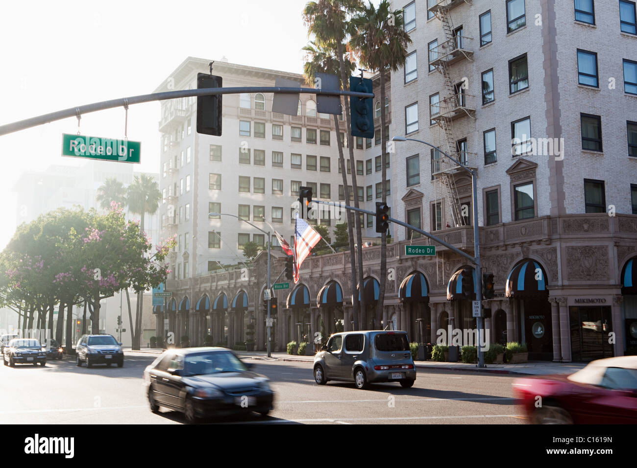 Rodeo Drive, Beverly Hills, Los Angeles County, California, USA Stock
