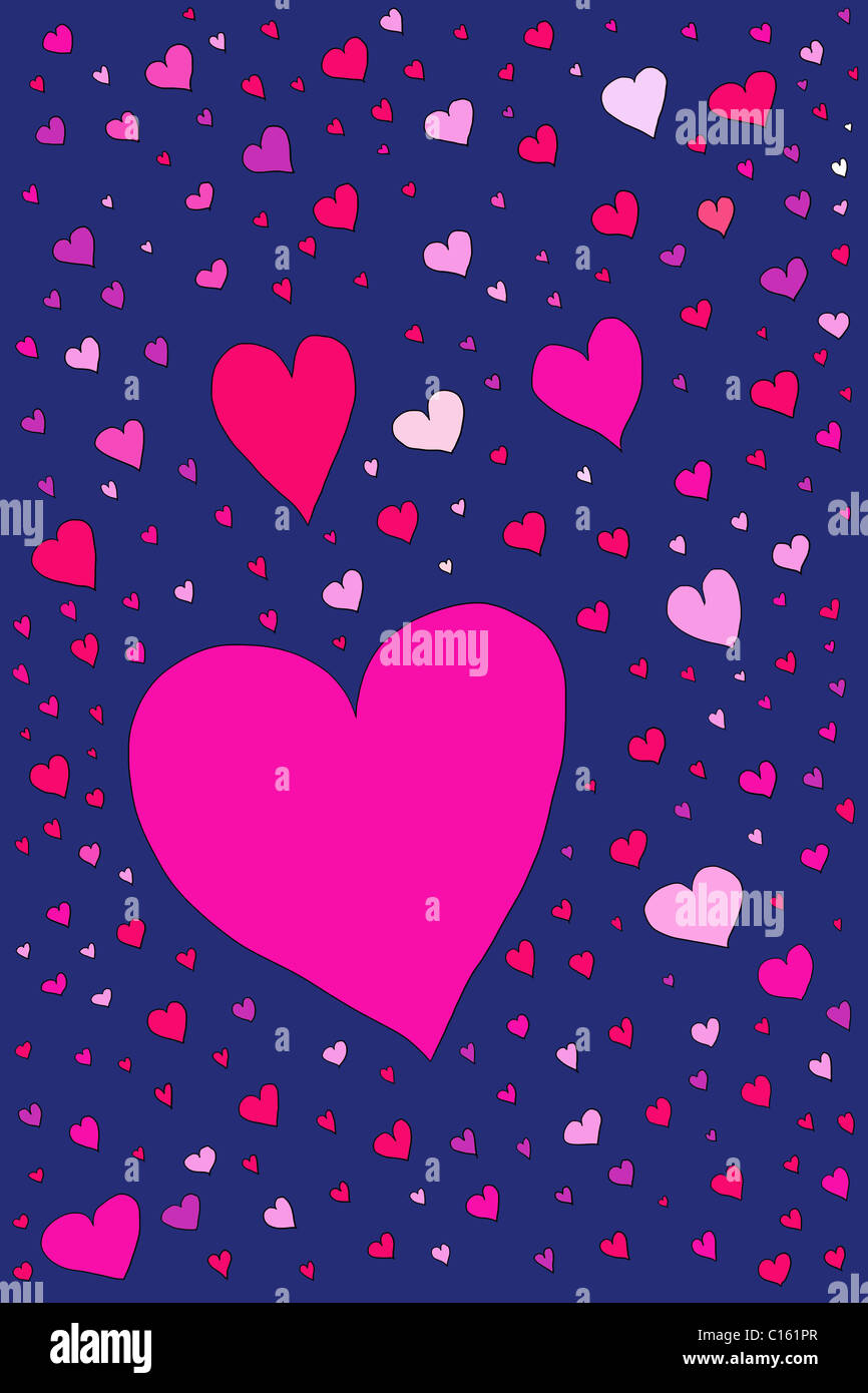 Large number of heart shapes, illustration Stock Photo - Alamy