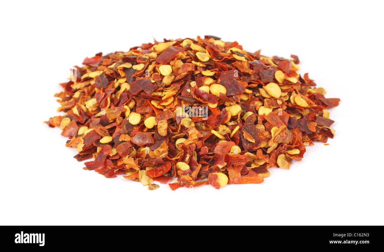 Crushed red pepper seasoning Stock Photo
