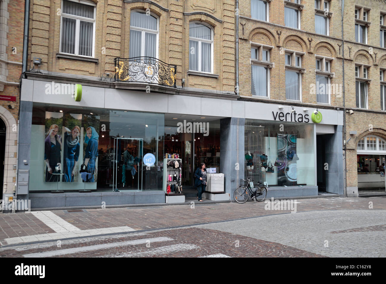 The Veritas clothing store in the centre of Ieper (Ypres), Belgium. Stock Photo
