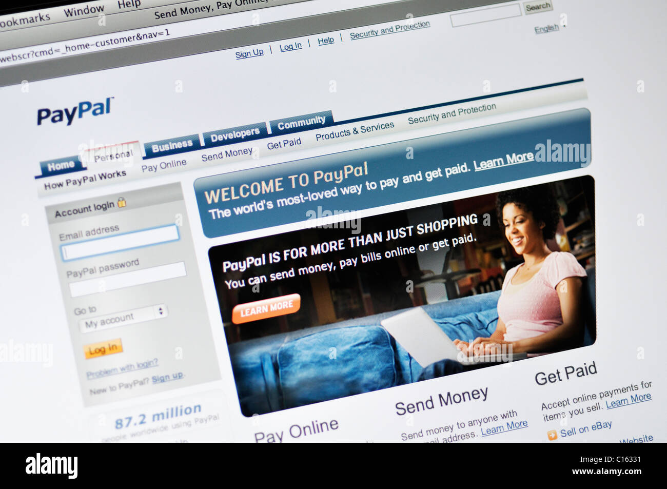 PayPal website Stock Photo Alamy