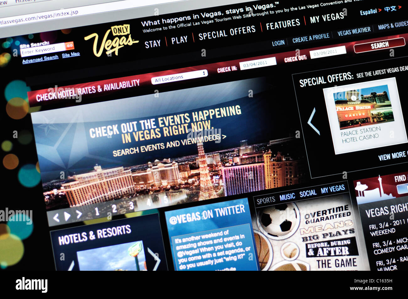 Las Vegas official tourism website Stock Photo