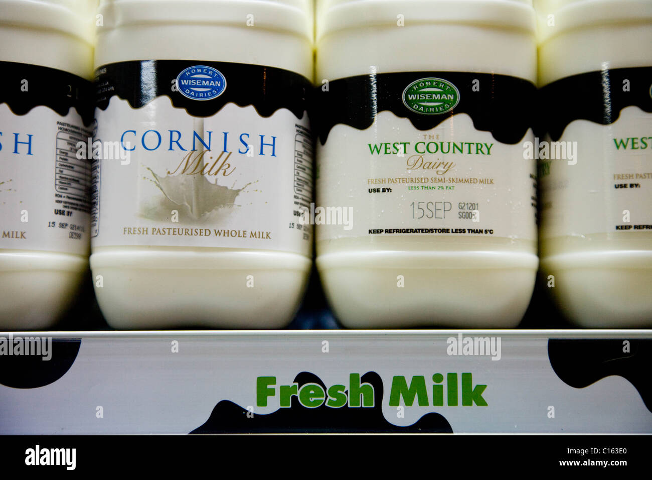Robert Wiseman West Country Pasteurised Milk Stock Photo