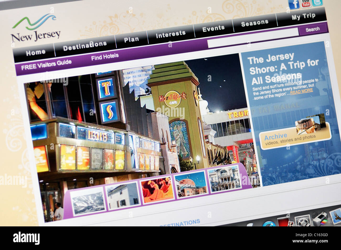 New Jersey official state tourism website Stock Photo - Alamy