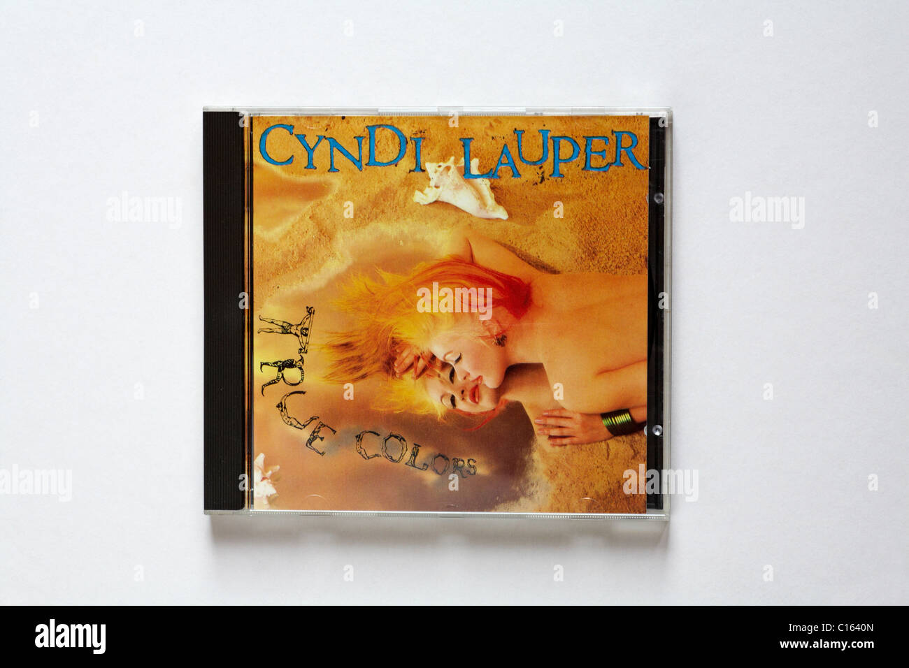 Cyndi Lauper CD - True Colours isolated on white background Stock Photo