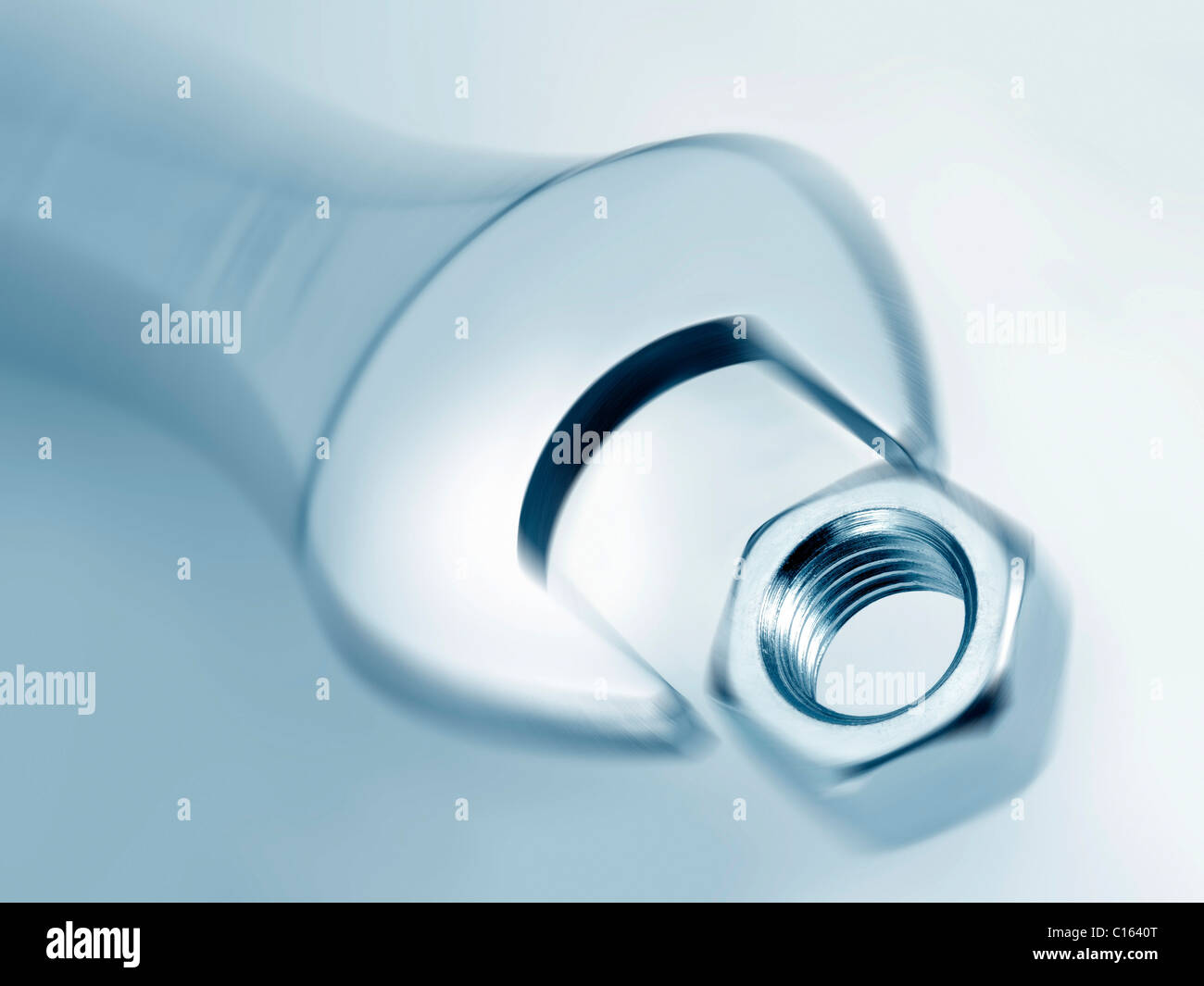 Screwwrench and nut Stock Photo Alamy