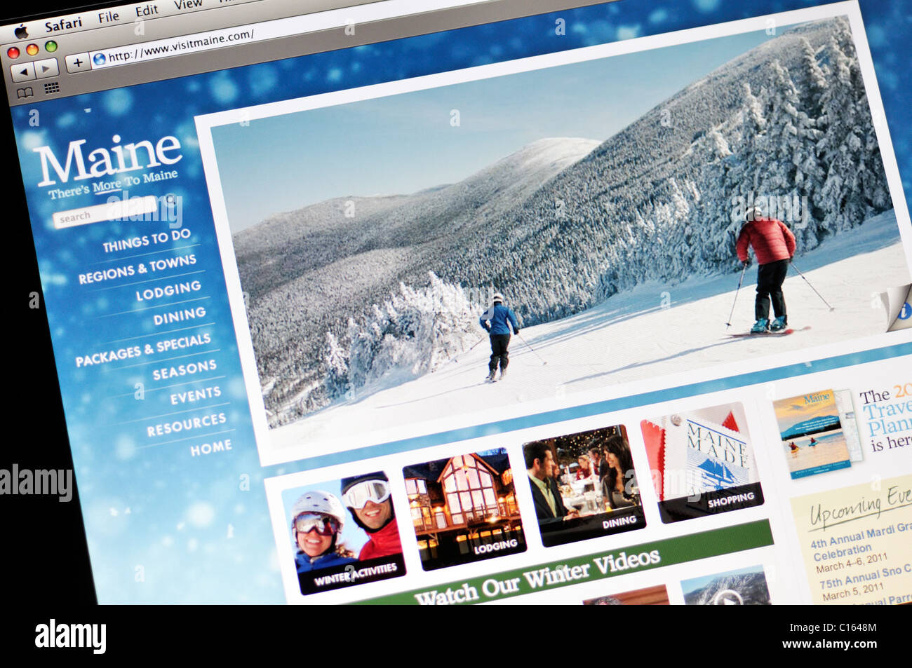 Maine official state tourism website Stock Photo