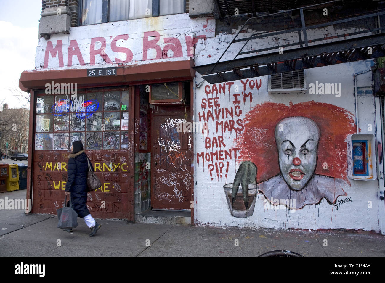 The famous Mars Bar, 1st St. & 2nd Ave. East Village, NYC. Stock Photo