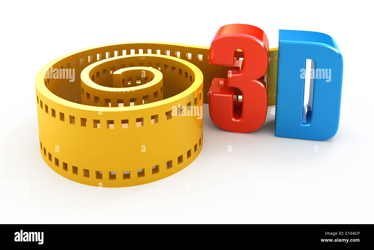 3d movie concept isolated on white Stock Photo Alamy