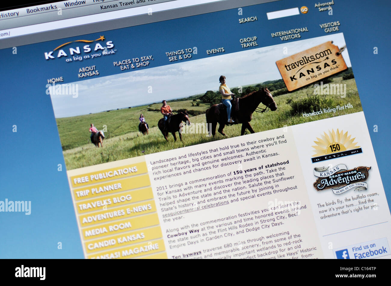 Kansas official state tourism website Stock Photo