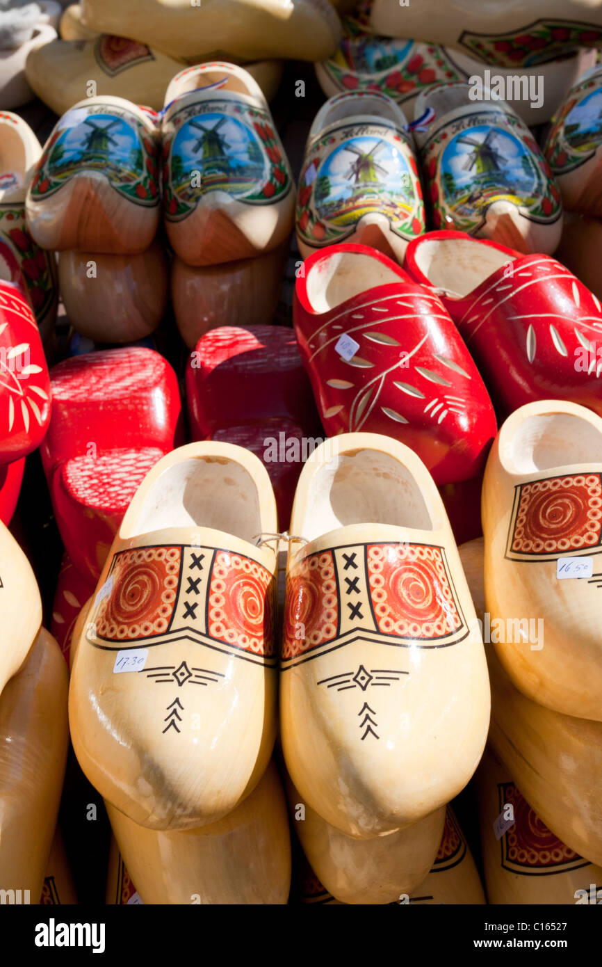 Famous traditional Dutch wooden clogs Stock Photo