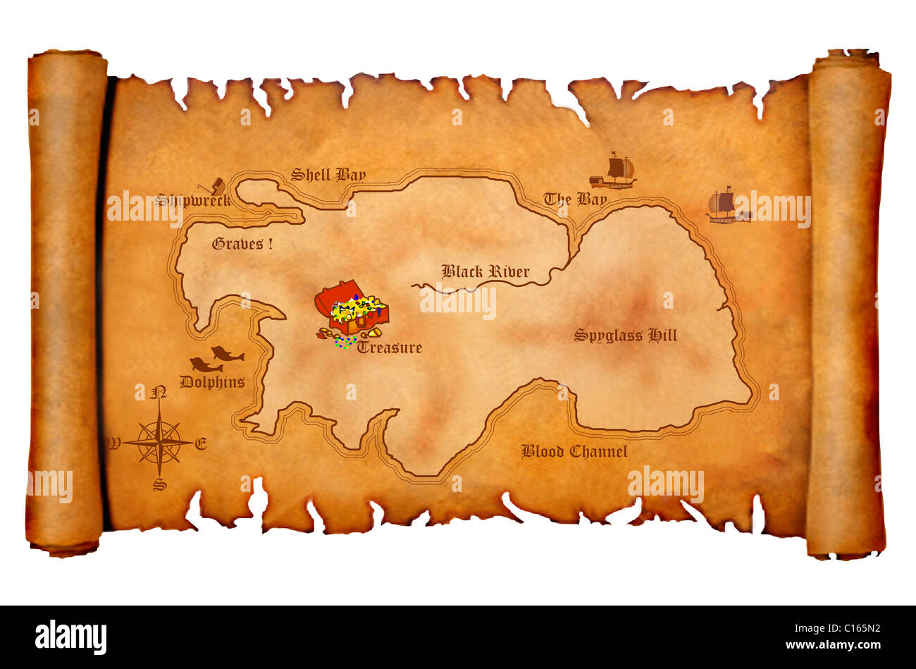 Ancient pirate map on old paper  Mapa do tesouro, Mapas de piratas, Faça  um mapa