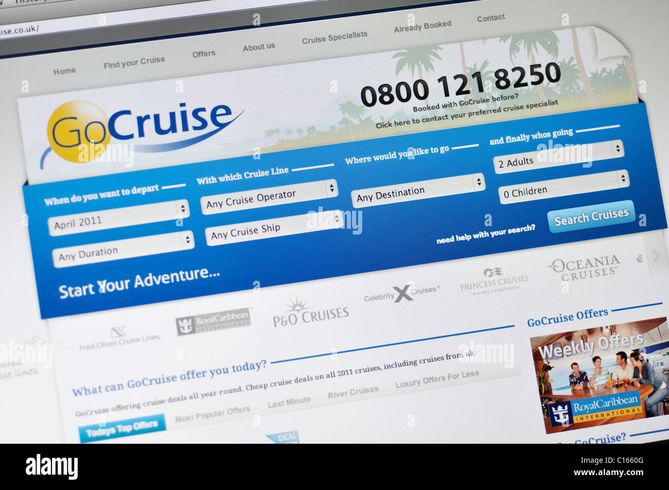 Go Cruise - cruises booking website Stock Photo