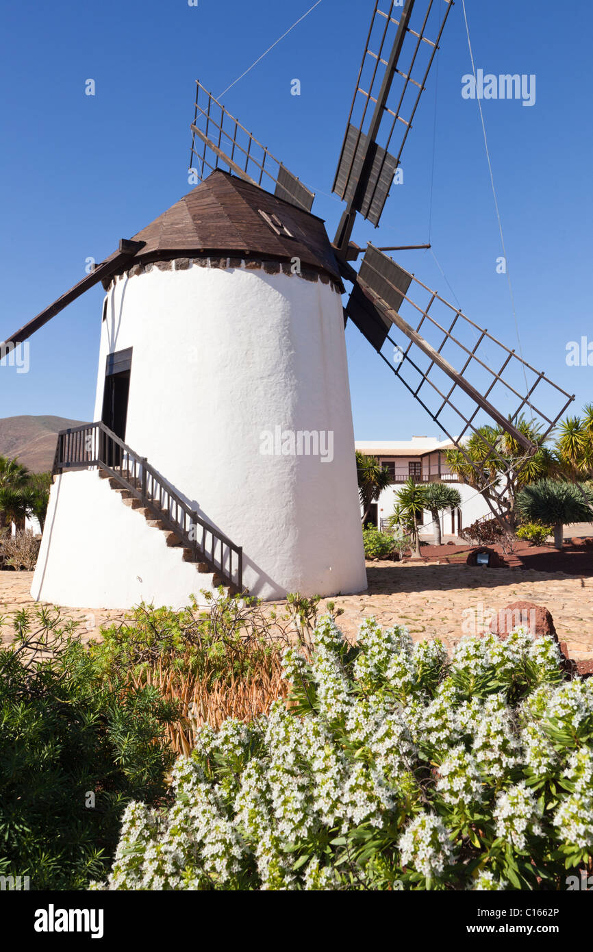 The traditional windmill at the Antigua Windmill Craft Centre, on the Canary Island of Fuerteventura Stock Photo