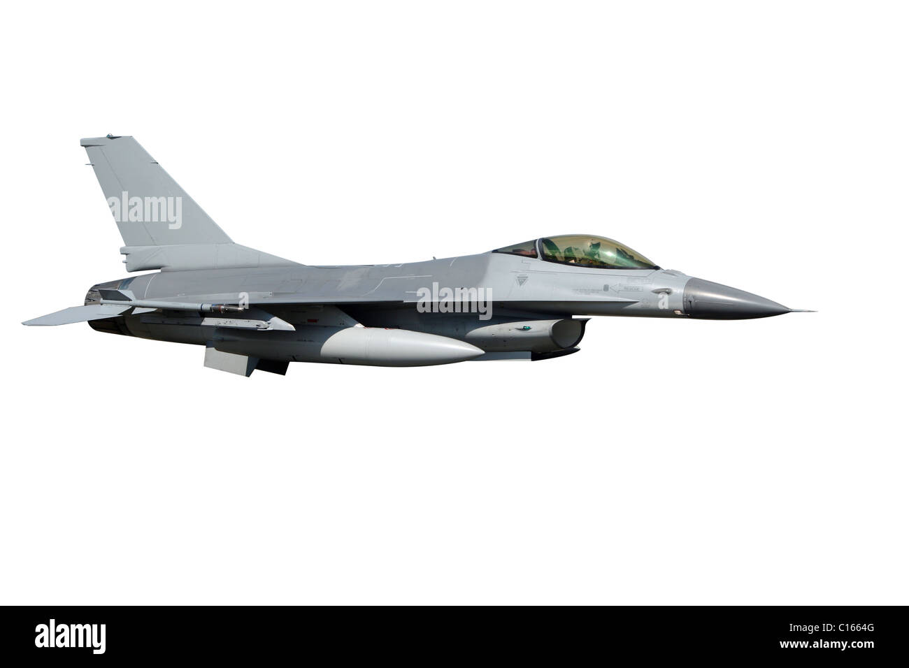 isolated F-16 jet fighter plane Stock Photo