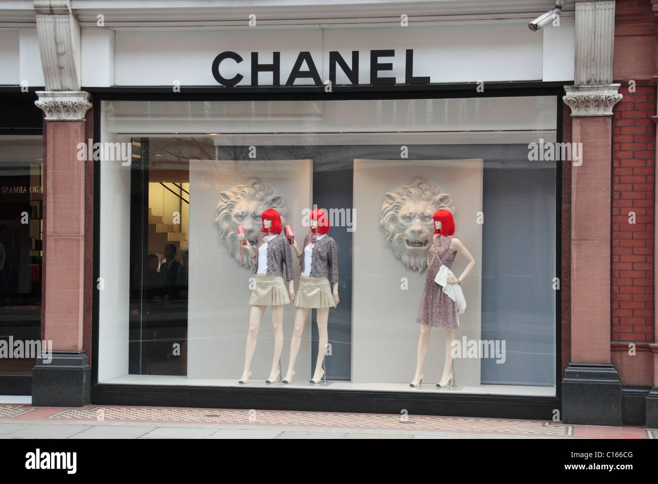 A window display of the Chanel fashion shop on Sloane Street, London ...