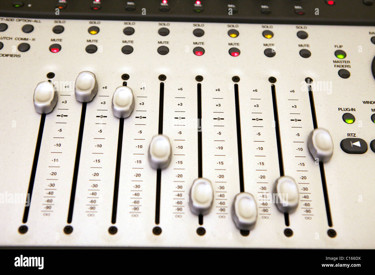 Movie editing suite and mixing desk used in the production of movies