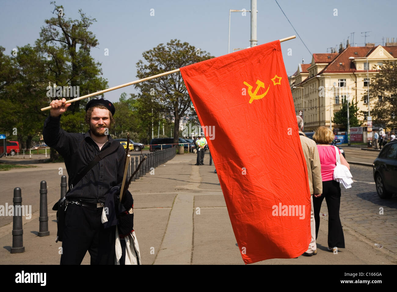 Czechs celebrate 1st May, Workers Day, in Prague, Czech Republic Stock Photo