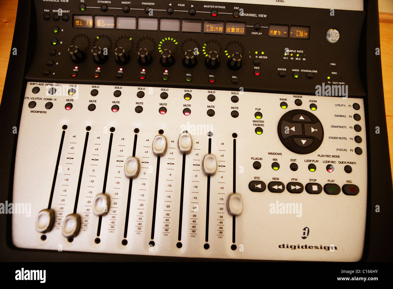 Movie editing suite and mixing desk used in the production of movies