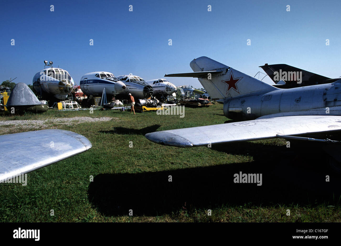 Latvia. Soviet Air Museum at Riga Airport, Latvia.  2002 Stock Photo