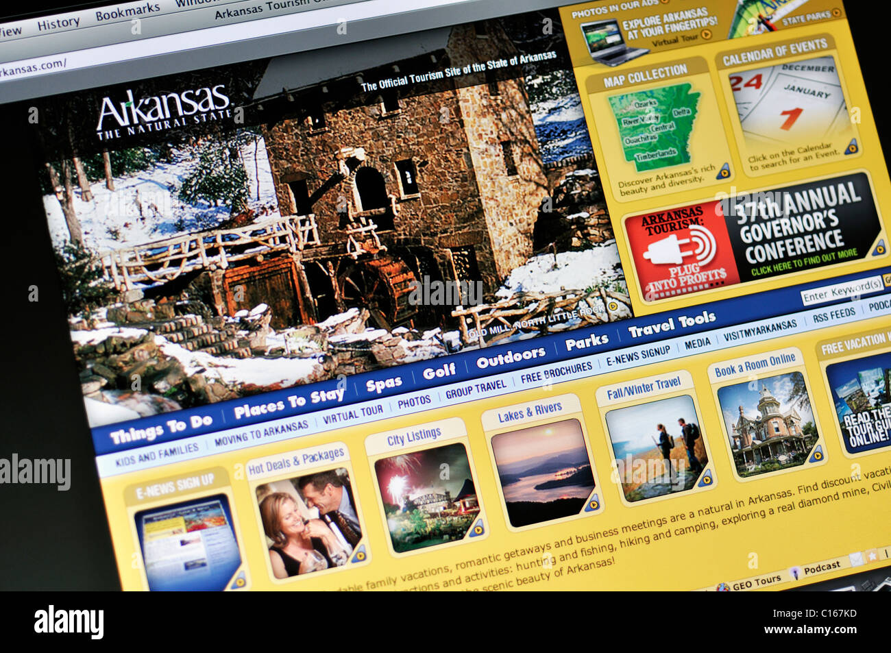 Arkansas official state tourism website Stock Photo