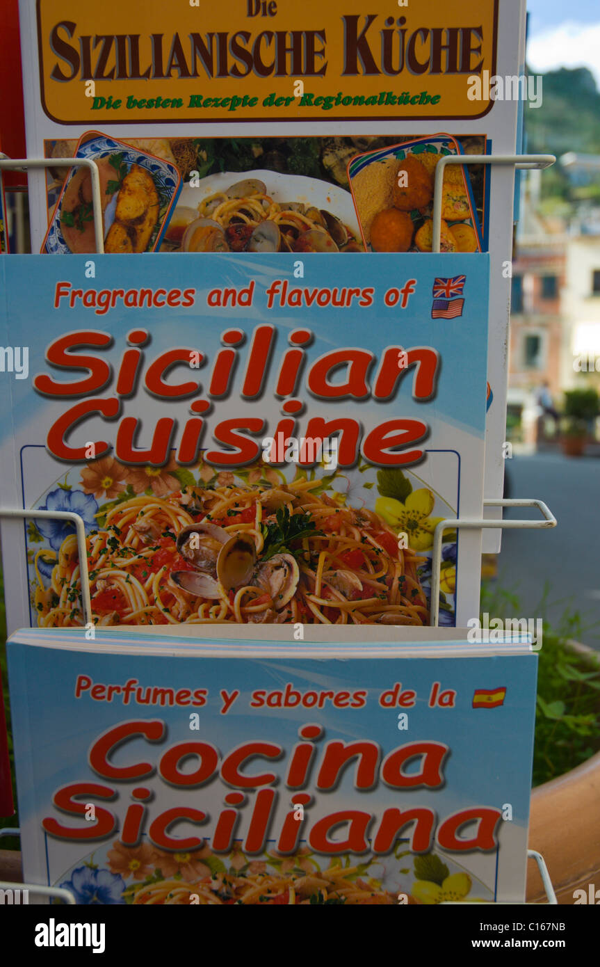 Sicilian cooking books in different languages Taormina Sicily Italy Europe  Stock Photo - Alamy
