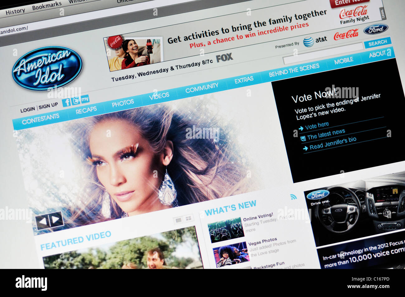 American Idol website Stock Photo