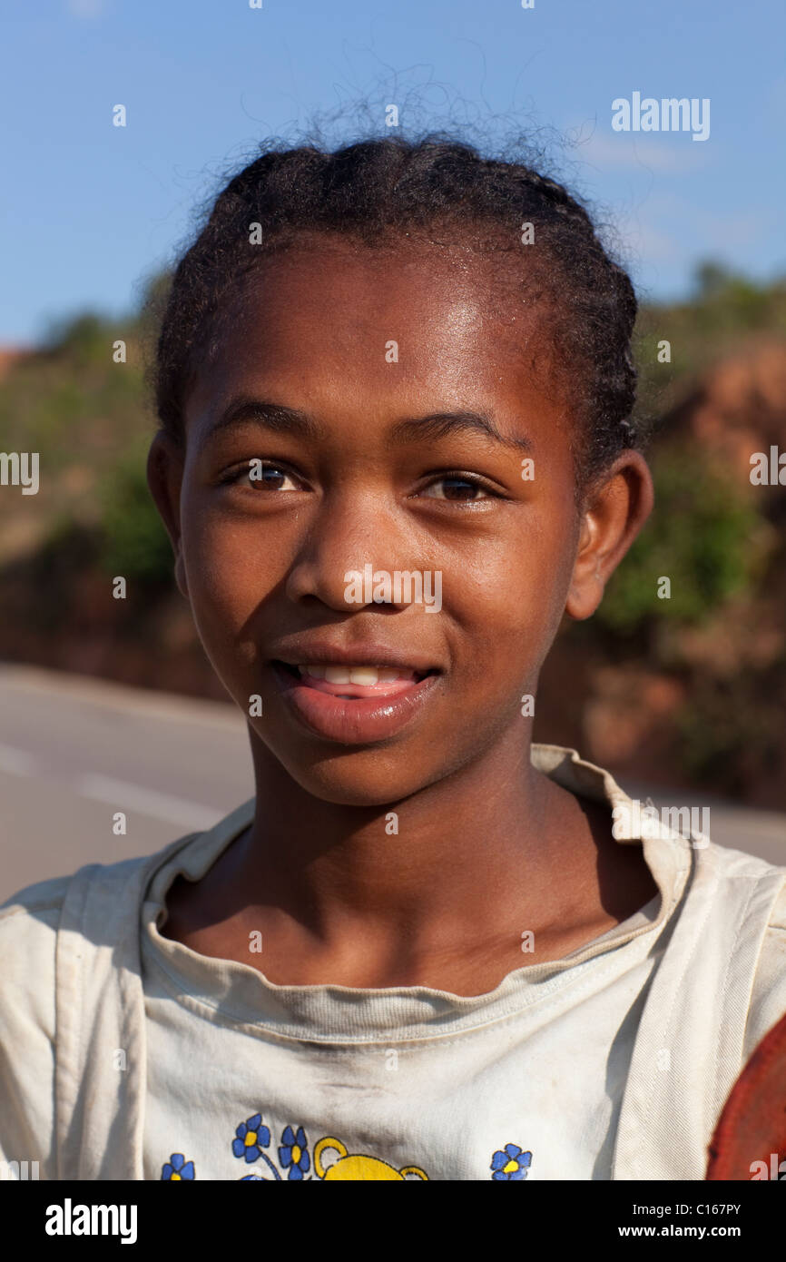 Teenage Girl. Near Fianarantsoa. Southern Madagascar. Portrait. Stock Photo