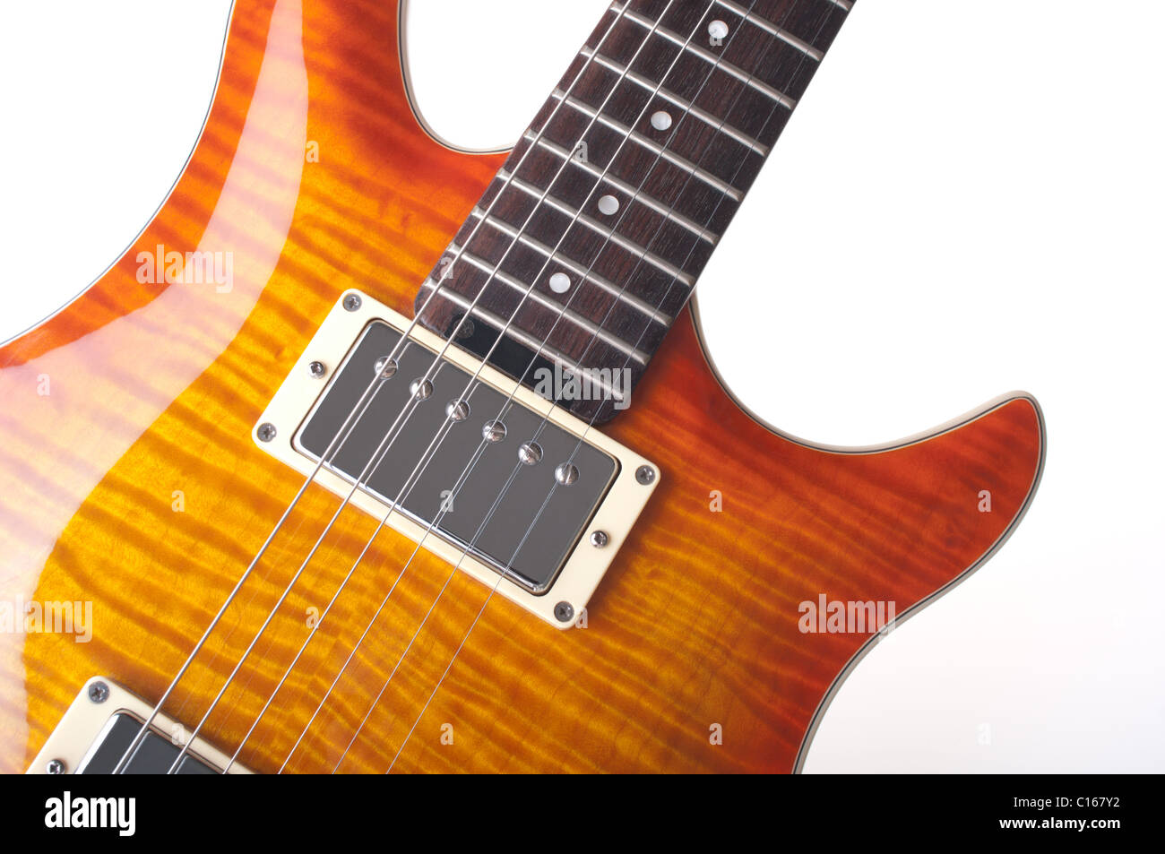 Electric Guitar with maple top, cutout Stock Photo Alamy