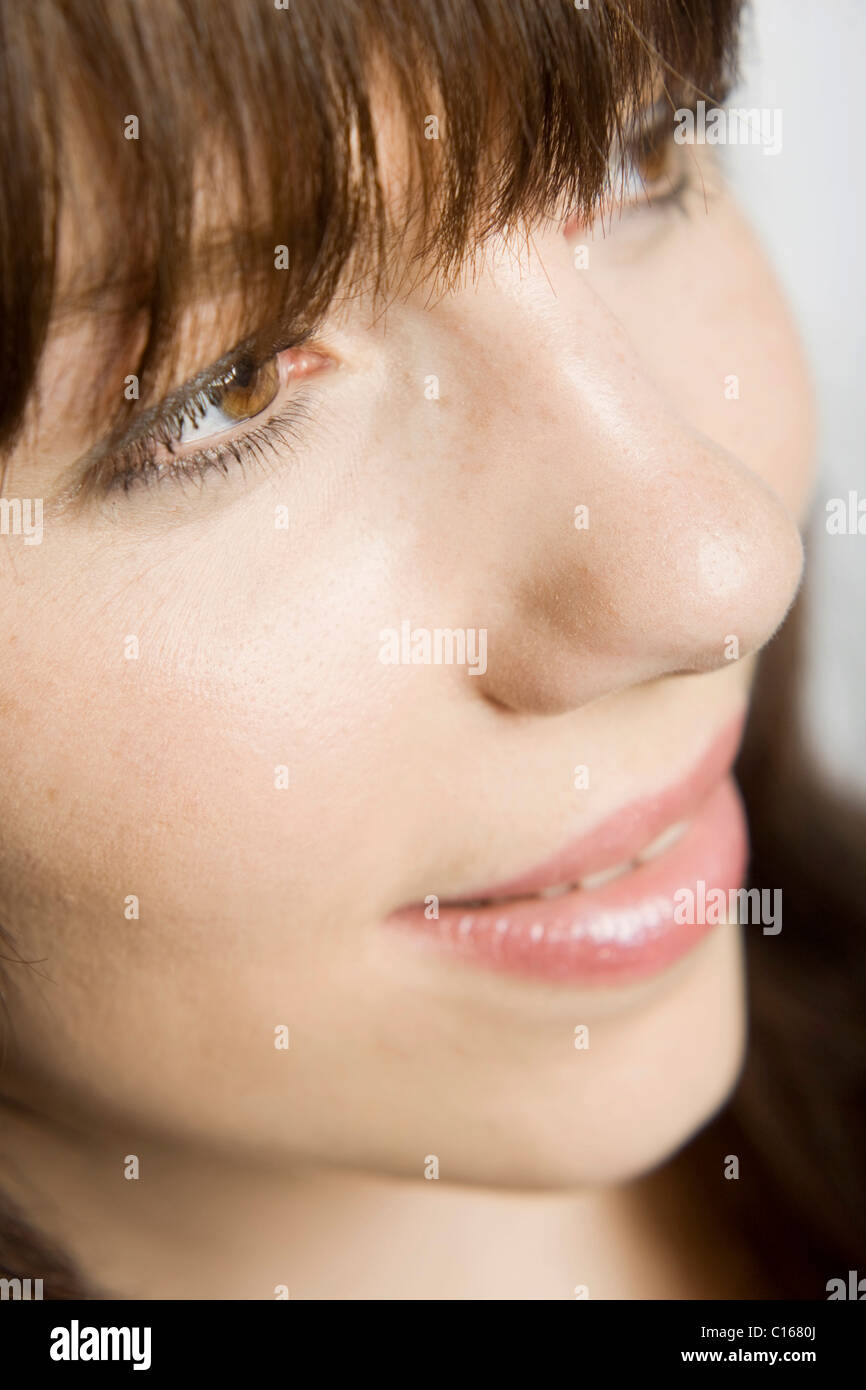 Young dark-haired woman, portrait Stock Photo