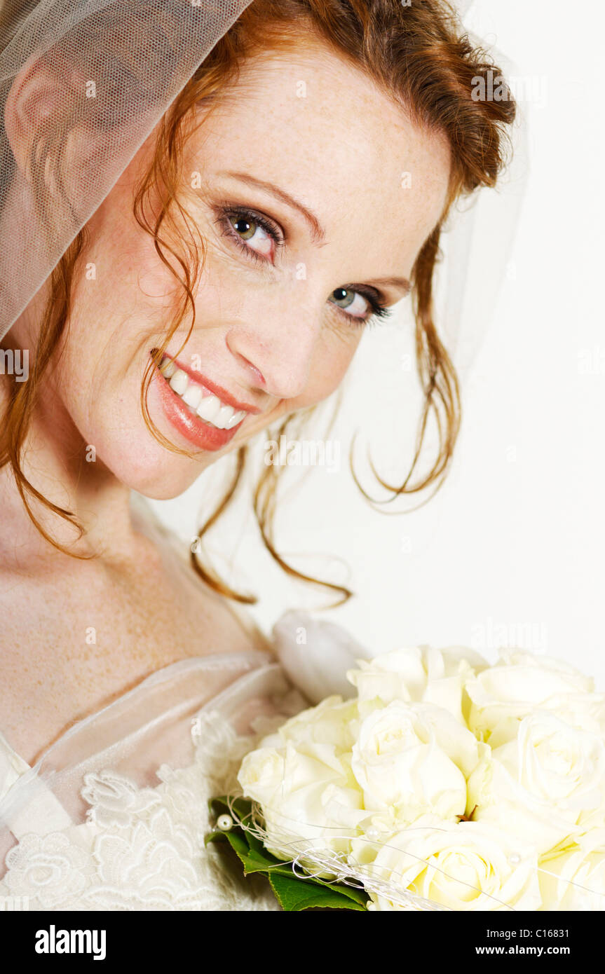 Bride with the bridal bouquet Stock Photo