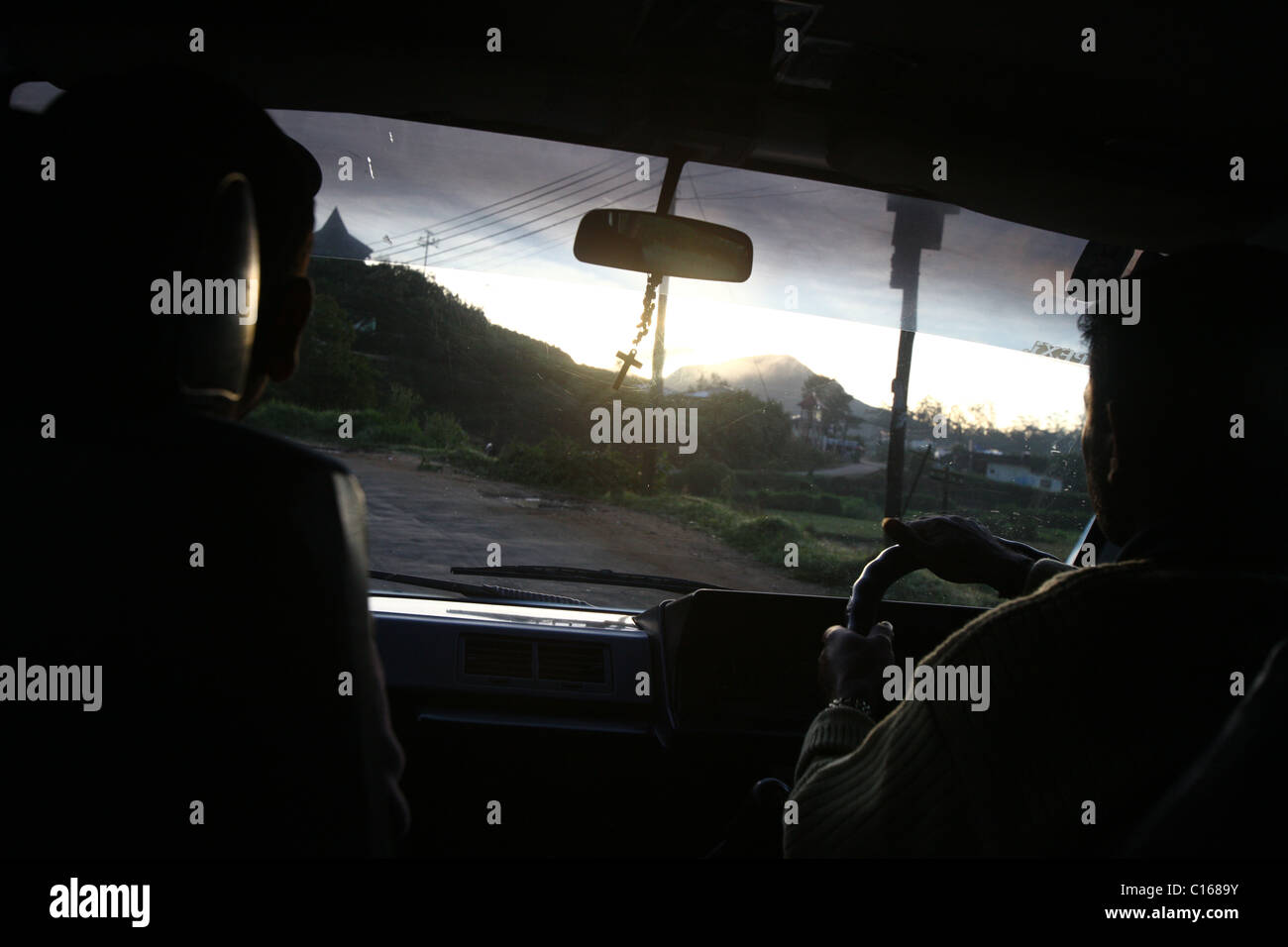 Road viewed from the wind shield of a car, Sri Lanka Stock Photo - Alamy