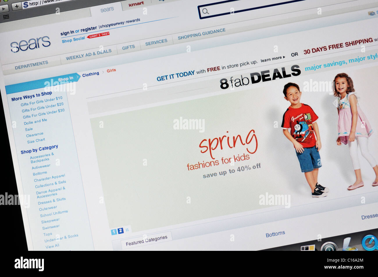 Sears department store website Stock Photo