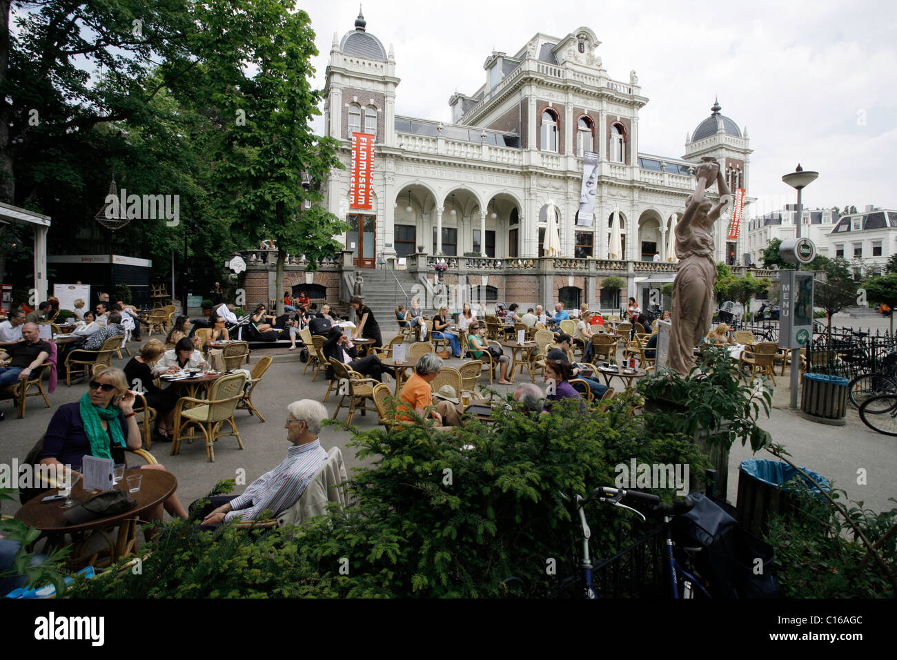 Filmmuseum building and cafe in Vondelpark, Amsterdam, the Netherlands, Europe Stock Photo