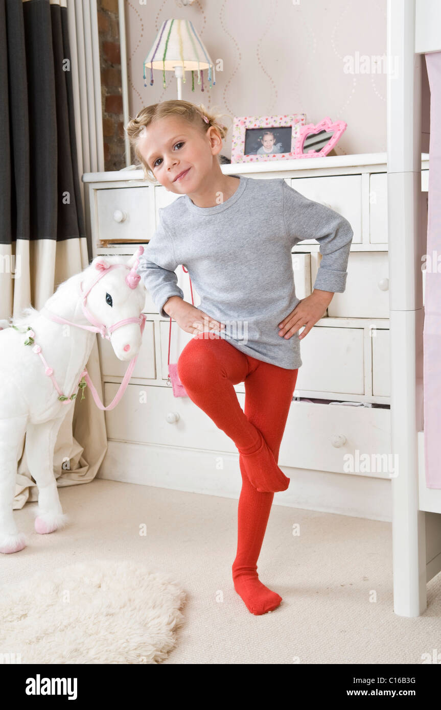 Girl wearing tights room hi-res stock photography and images - Alamy