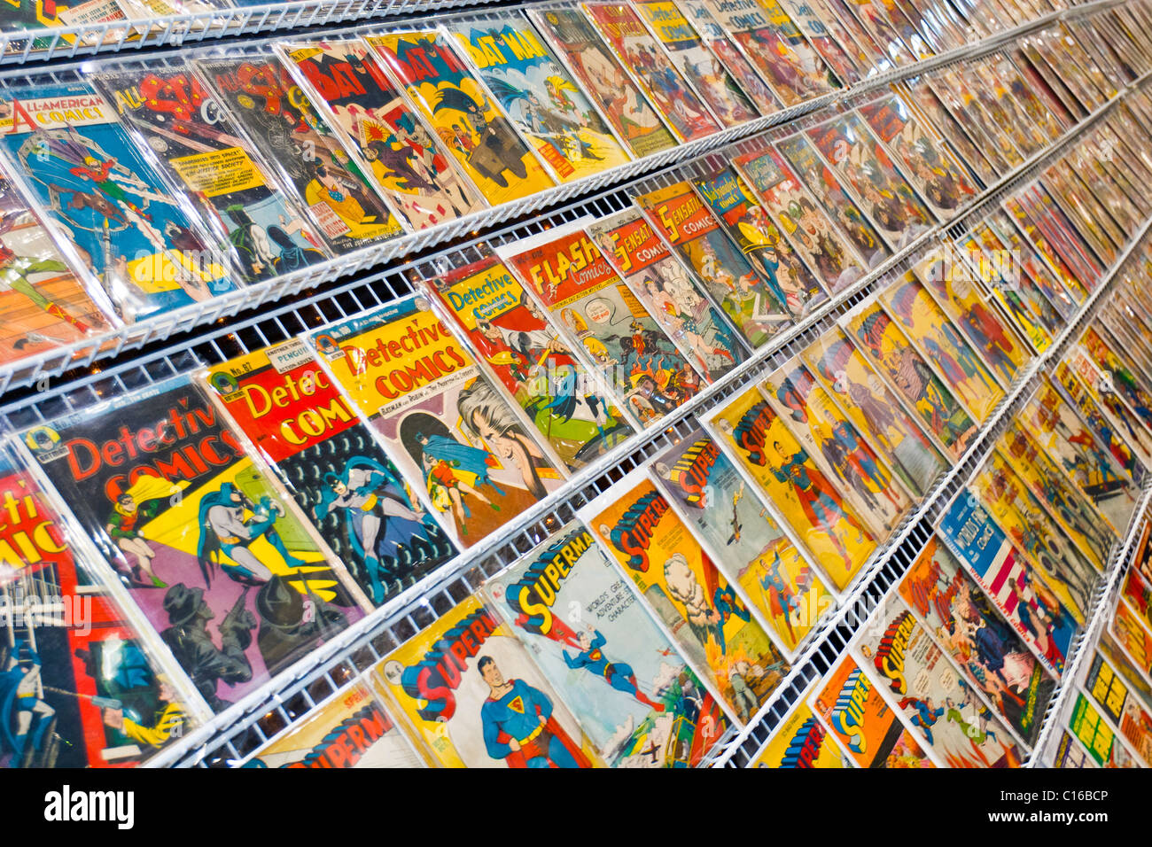Superhero Comic Books Stock Photo