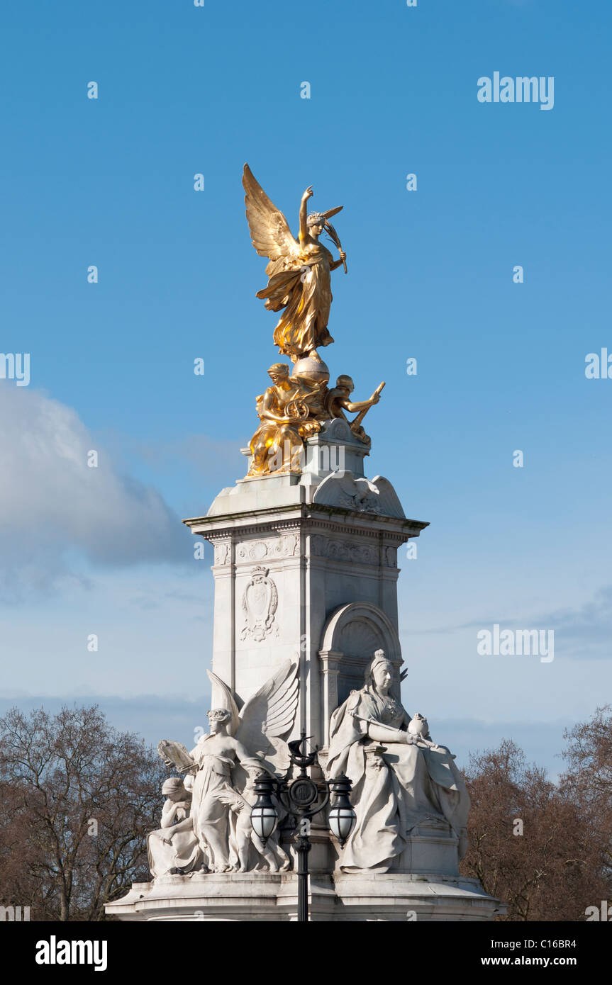 Statues on the Victoria Memorial outside Buckingham Palace in London