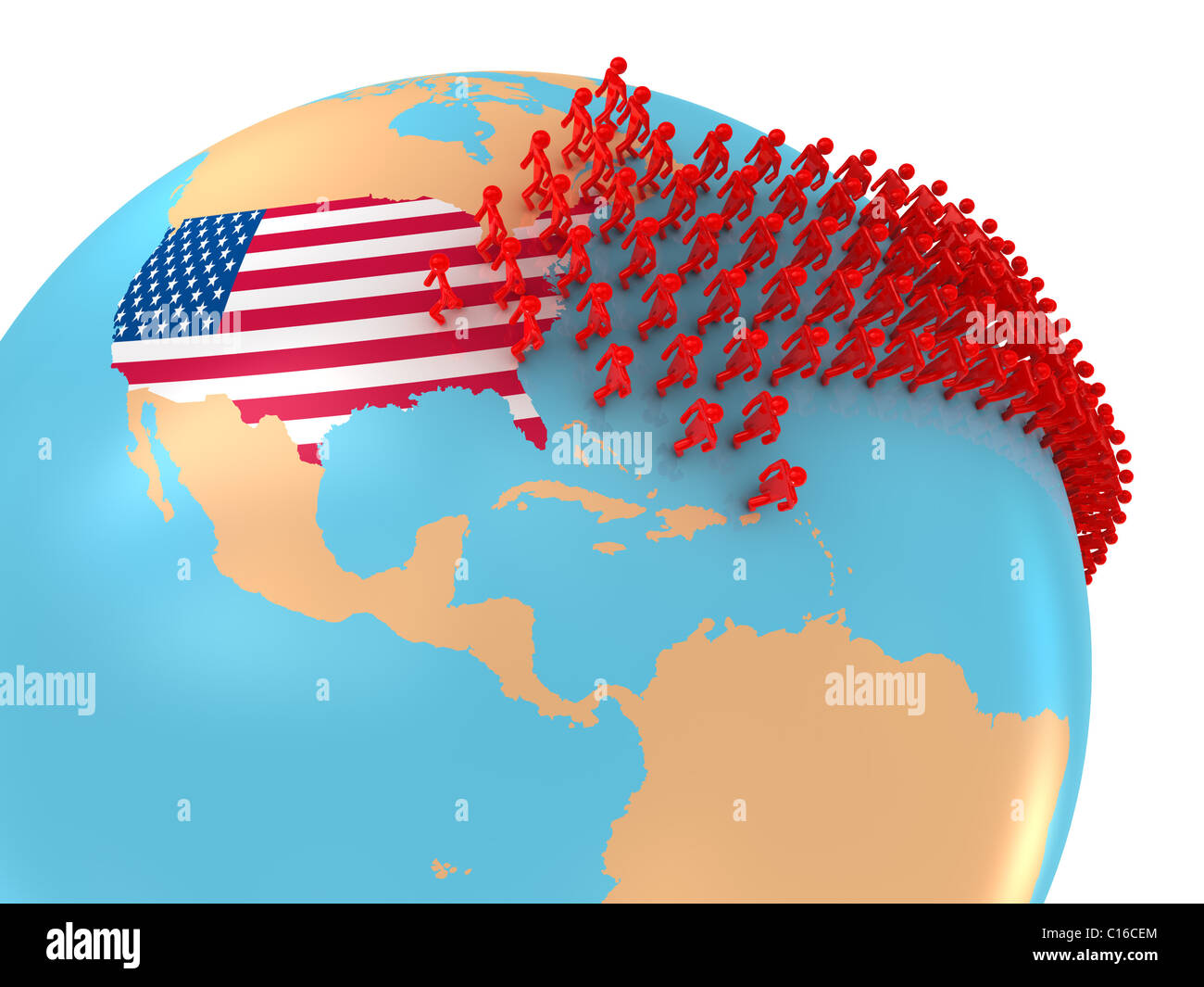 Migration to USA Stock Photo