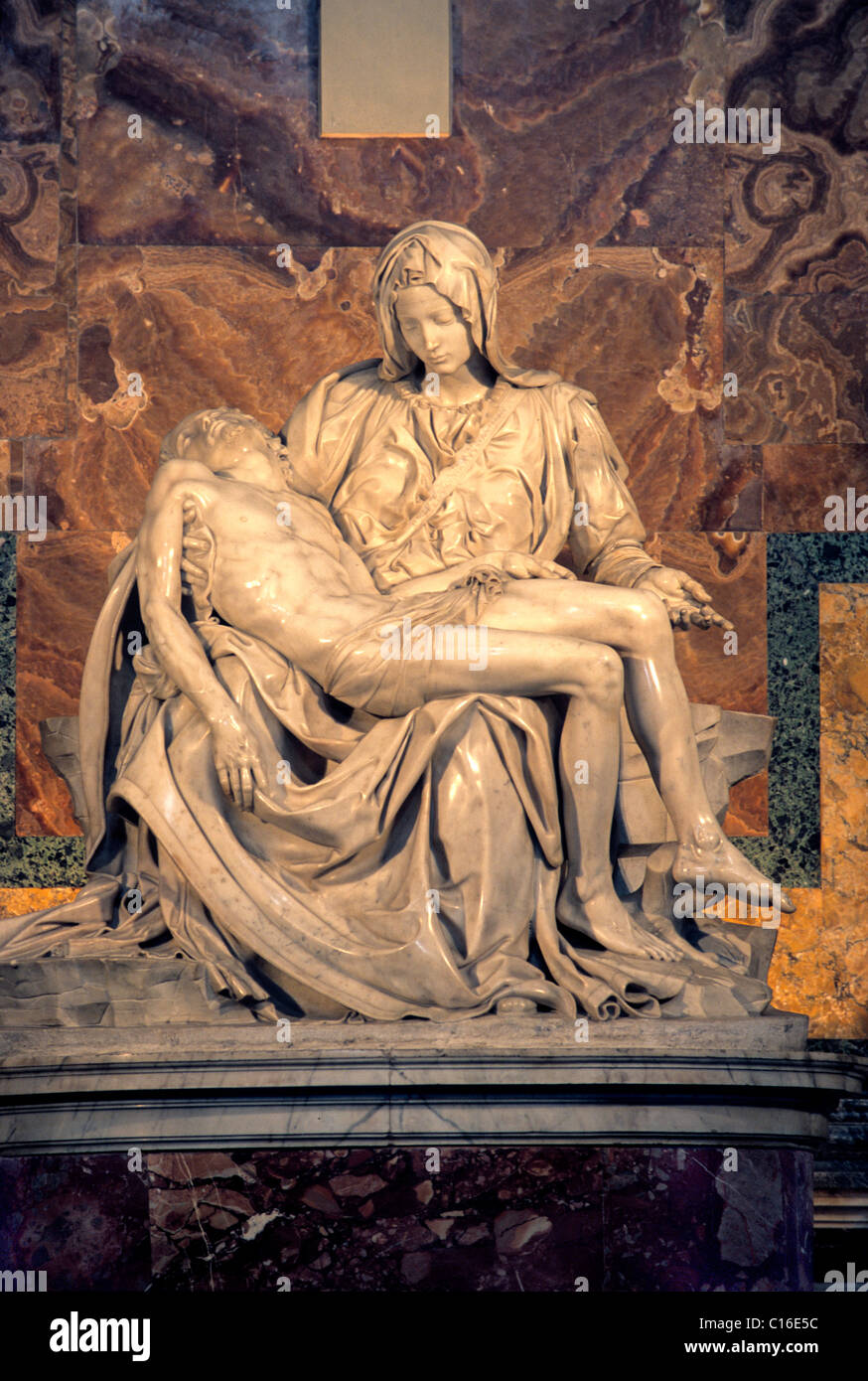 The Pietà by Michelangelo Buonarotti, St. Peter's Basilica, Vatican City, Rome, Latium, Italy, Europe Stock Photo