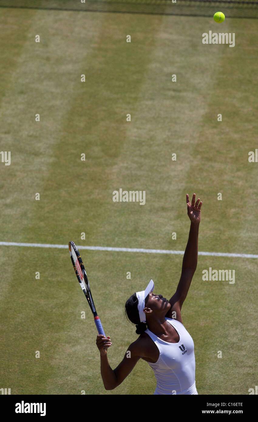 Venus Williams, USA,  in action at the All England Lawn Tennis Championships,  Wimbledon, London, England. Stock Photo