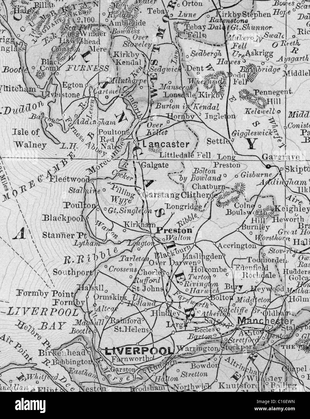 Old map lancaster county Black and White Stock Photos & Images Alamy