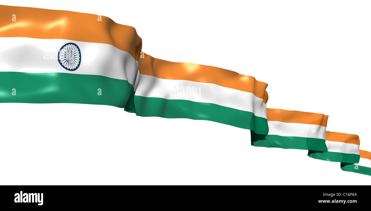 India ribbon flag isolated on white Stock Photo - Alamy
