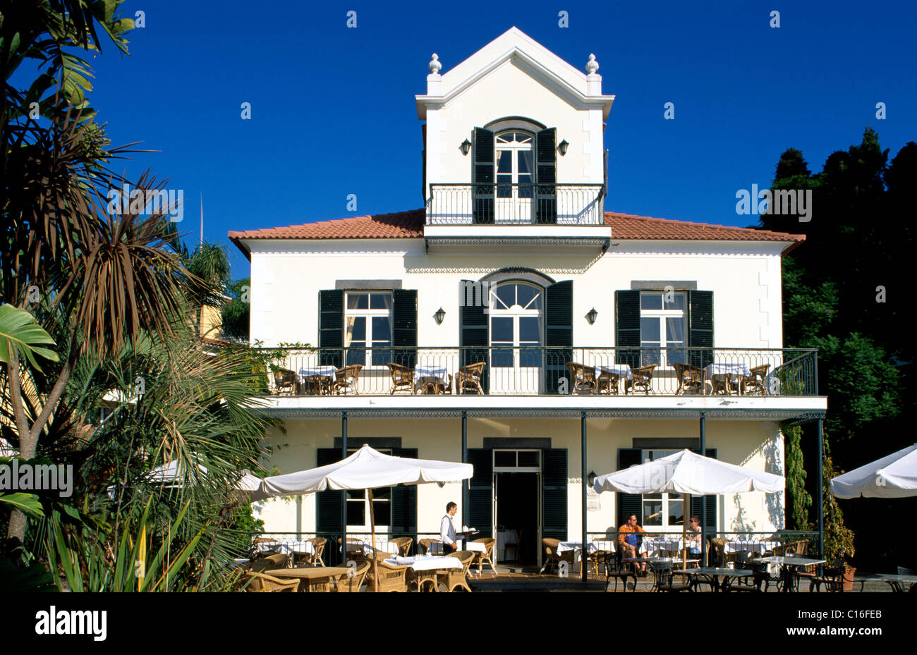 Breakfast Terrace, Quinta do Estreito Hotel, Estreito de Camara de Lobos, Madeira, Portugal, Europe Stock Photo