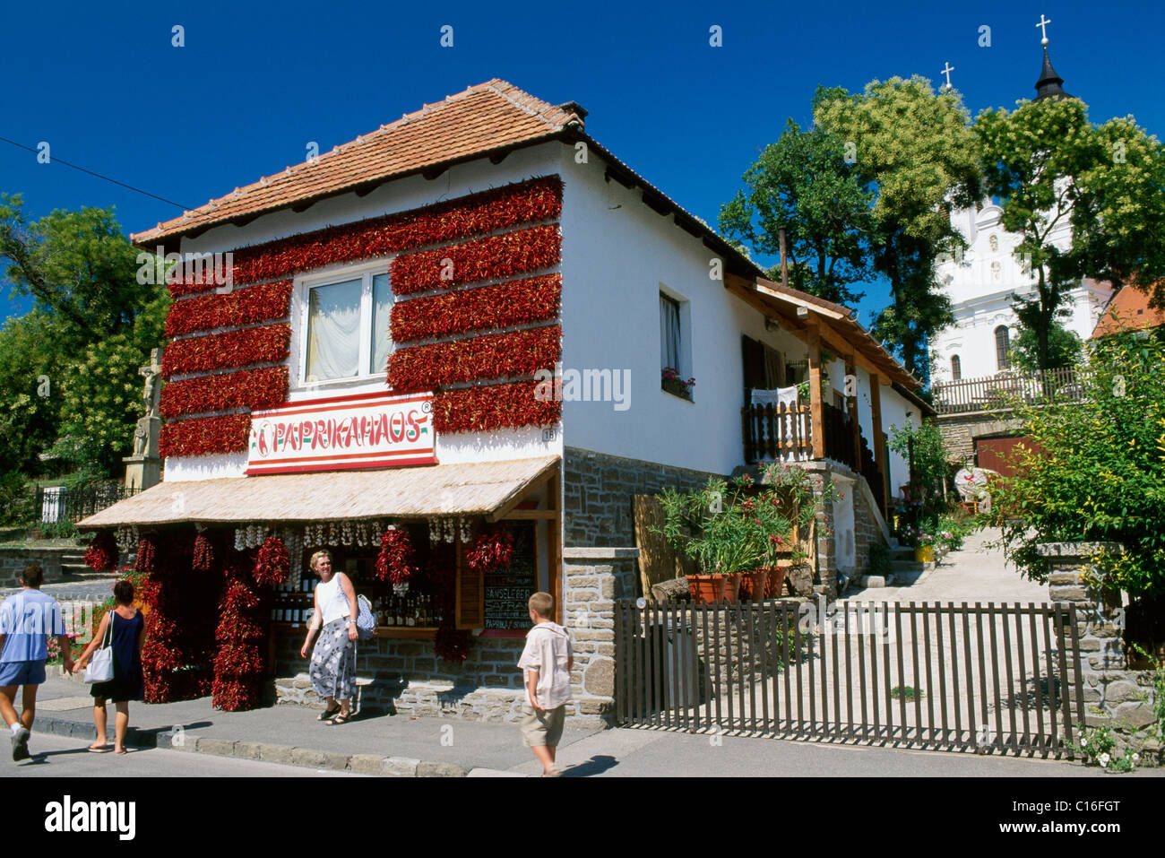 Shop selling paprika, Tihany at Lake Balaton, Hungary, Europe Stock Photo